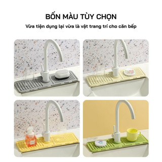 Thảm Thoát Nước Gắn Vòi Rửa Chén Silicone Đa Năng, Chống Tràn, Dễ Lắp, Phù Hợp Mọi Loại Vòi - TNT06