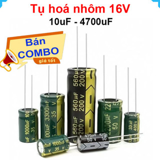 [Bán sỉ combo] [Combo] Tụ hoá, tụ điện nhôm chân cắm 16V