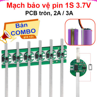 [Giá sỉ] (5C) Mạch bảo vệ hàn đầu pin Lithium 1S 3.7V 2 - 4.5A (1 - 3 MOS) có hàn kẽm sẵn ( PCB tròn)