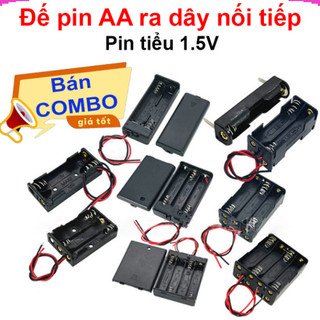 [Giá sỉ] Đế pin tiểu, pin AA đầu ra dây nối tiếp, đế pin có nắp có kèm công tắc