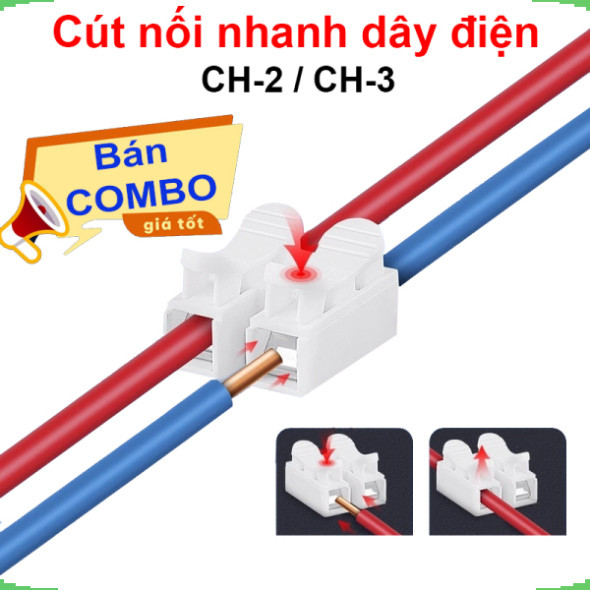 [Giá bán sỉ] (100 cái) Cút nối, đầu nối nhanh dây điện CH-2/CH-3