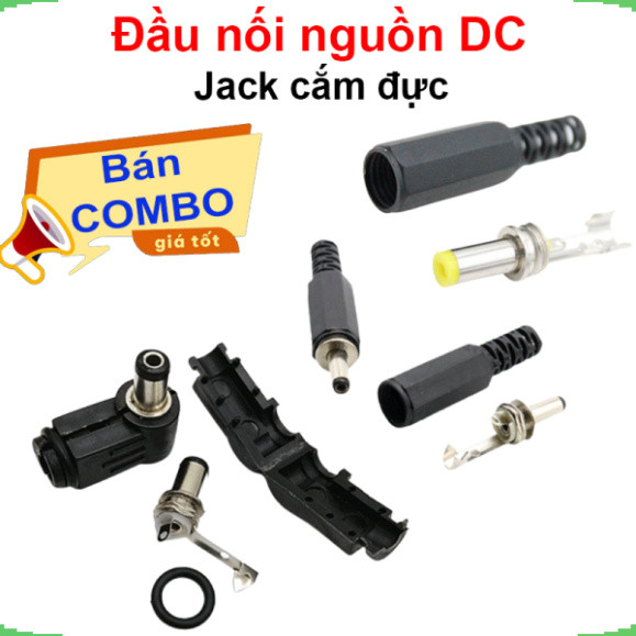 [Giá bán sỉ] (10 cái) Đầu nối nguồn, jack cắm đực nguồn DC