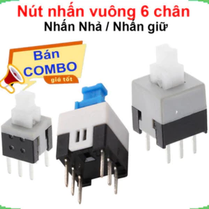 Nút nhấn nhả (reset), nhấn giữ ( on/off) vuông 6 chân