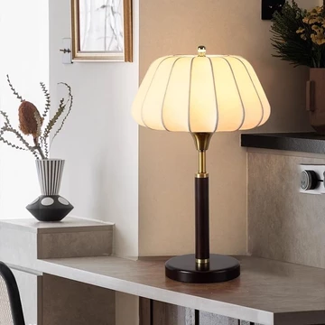 Đèn bàn phong cách cổ điển, đèn ngủ phòng ngủ, đèn bàn phòng khách, đèn bàn retro Pháp, đèn bàn gỗ nguyên khối cao cấp,