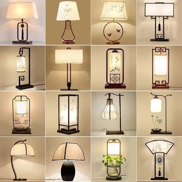 Đèn bàn phong cách Trung Quốc mới, đèn ngủ phòng ngủ, đèn hiện đại đơn giản retro Zen, đèn phòng khách, đèn học, đèn bàn