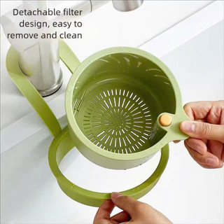 Giỏ lọc rác tiện ích, hộc chứa thức ăn thừa nhấn đổ tự động, treo bồn rửa bát đa năng có nắp và lỗ thoát nước 🌸🌸🌸