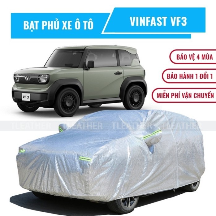 Bạt phủ xe ô tô 5 chỗ VinFast VF 3 chất liệu vải cao cấp che nắng mưa chống bụi bẩn
