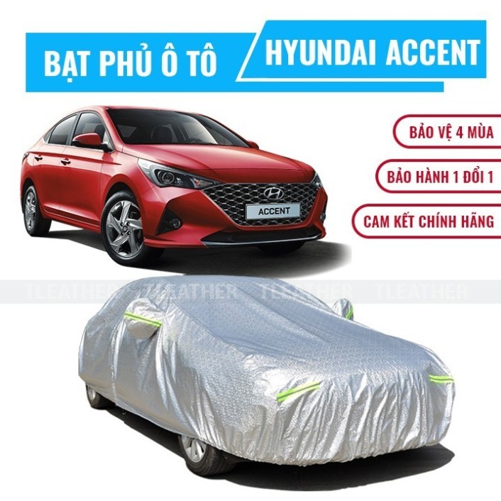 Bạt phủ xe ô tô 5 chỗ Hyundai Accent loại vải dày 3 lớp che nắng mưa bụi bẩn chống trầy xước