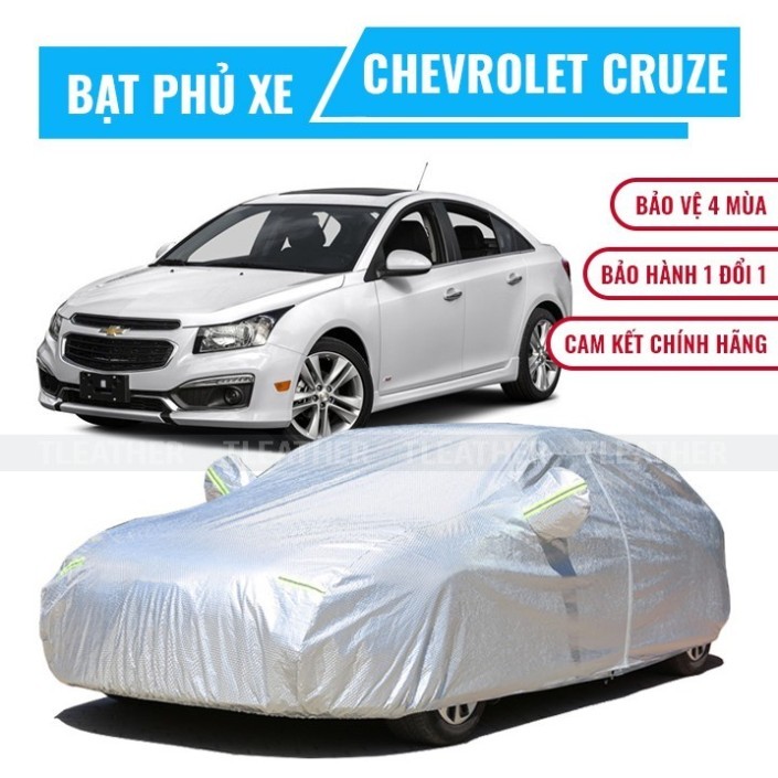 Bạt che phủ xe ô tô 5 chỗ Chevrolet Cruze chất liệu vải cao cấp chống nắng mưa bụi bẩn