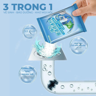 Bột Vệ Sinh Đường Ống Đa Năng Đánh Tan Dầu Mỡ, Tóc Rối, Thông Tắc Nhanh, Khử Mùi Hiệu Quả