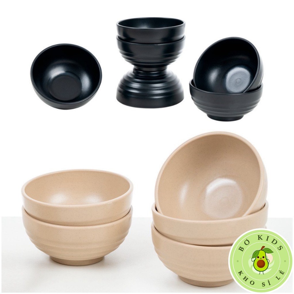 AMIZIN Bát cơm melamine nhựa Việt Nhật (MS: 6830) chén cơm phíp nhám dày dặn, chịu nhiệt sang trọng lịch sự AMIZIN