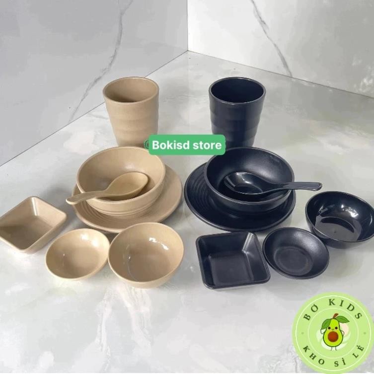AMIZIN Bát cơm melamine nhựa Việt Nhật (MS: 6830) chén cơm phíp nhám dày dặn, chịu nhiệt sang trọng lịch sự AMIZIN