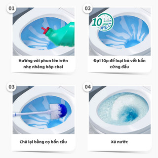 Tẩy Bồn Cầu Sạch Sâu 99.99% Tẩy Toilet Nhà Tắm Vết Ố Vàng Hiệu Quả 60 Ngày Best House - TBC04
