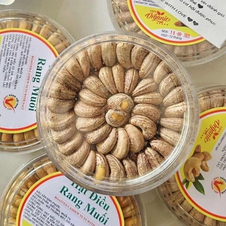 Hạt điều rang củi a cồ xếp hoa 520gr