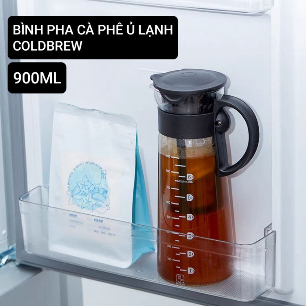 Bình Pha Cà Phê 900ML Ủ Lạnh Cold Brew, Bình Thủy Tinh Chịu Nhiệt, Có ...