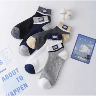 Bộ 10 Đôi Tất Nam Cotton Thể Thao Cổ Ngắn Phối Chữ Năng Động TVM011 -freeship- 🌸🌸🌸