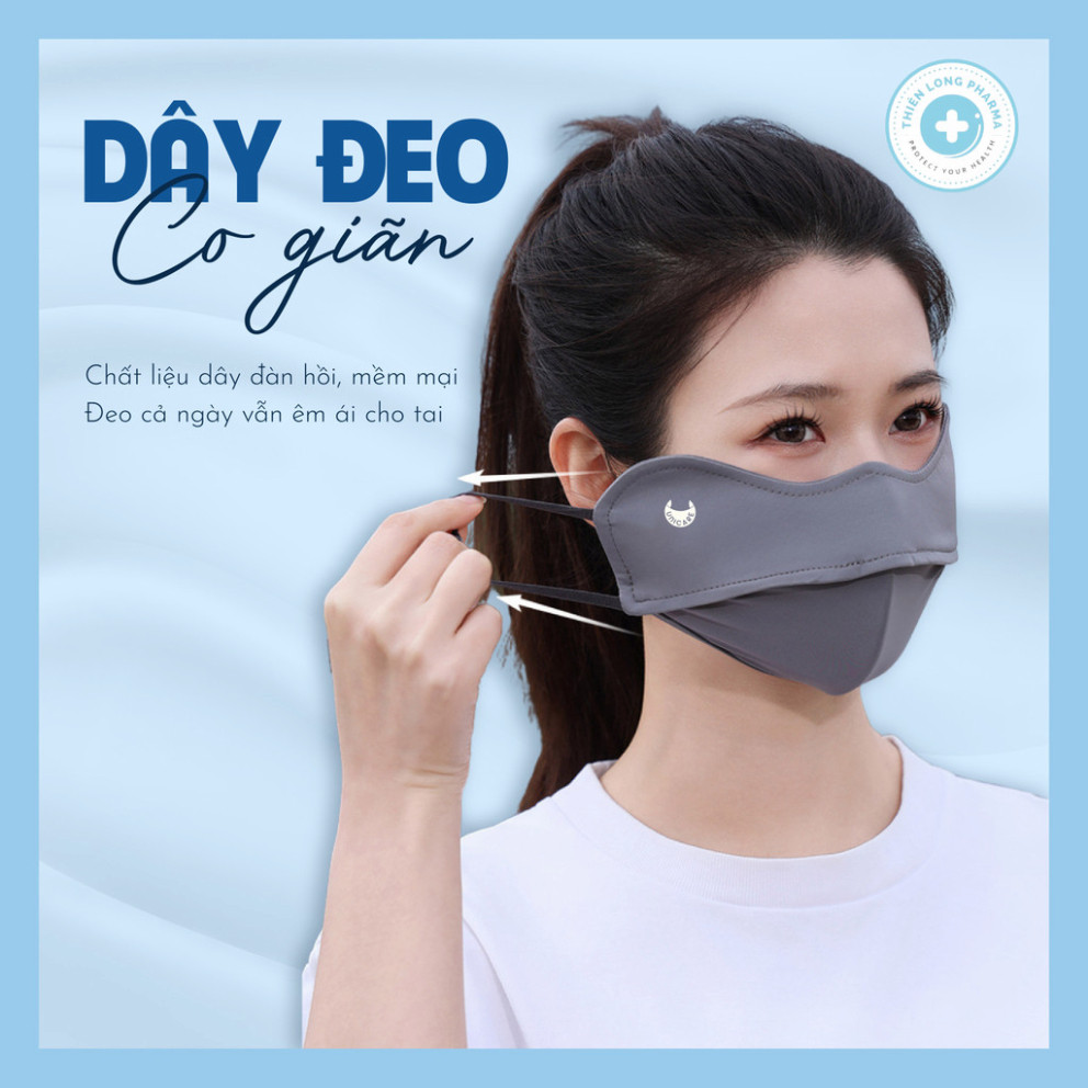 Khẩu trang chống tia UV- Proof Mask UNICARE chất vải lụa mềm mịn thoáng mát chống nắng hiệu quả
