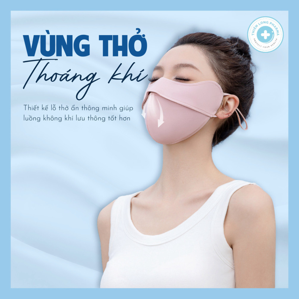 Khẩu trang chống tia UV- Proof Mask UNICARE chất vải lụa mềm mịn thoáng mát chống nắng hiệu quả