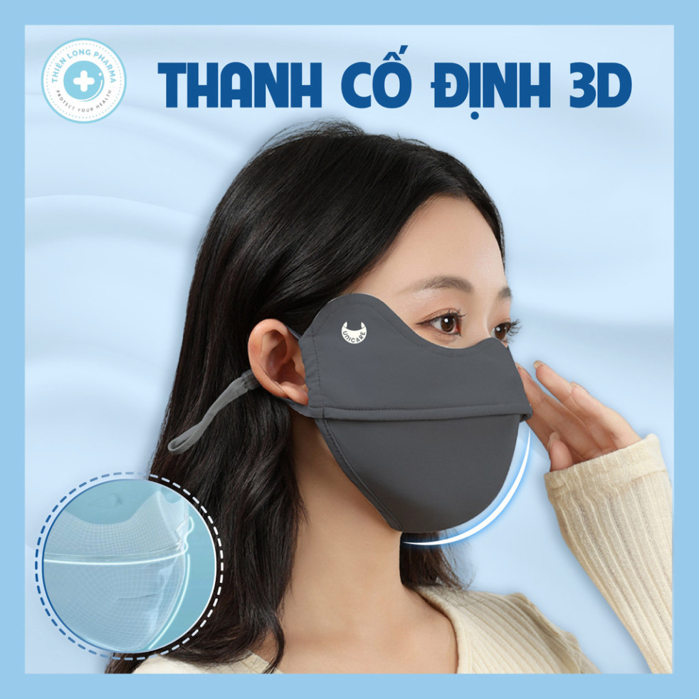 Khẩu trang chống tia UV- Proof Mask UNICARE chất vải lụa mềm mịn thoáng mát chống nắng hiệu quả