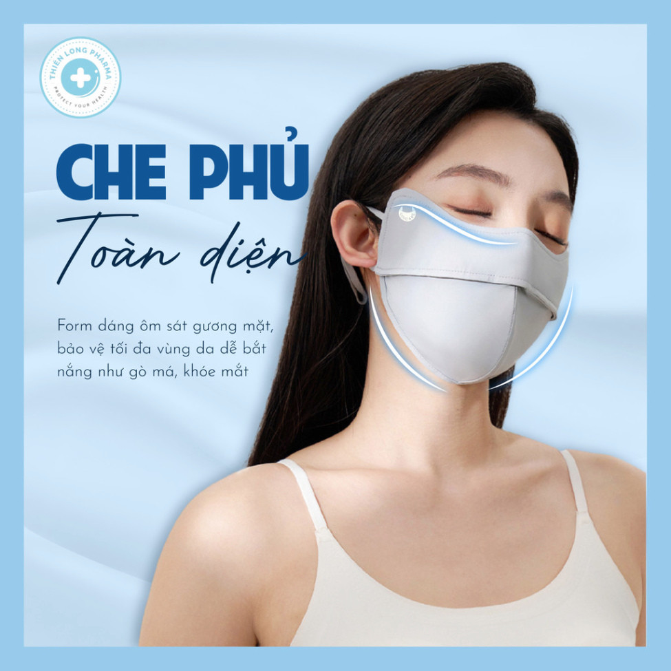 Khẩu trang chống tia UV- Proof Mask UNICARE chất vải lụa mềm mịn thoáng mát chống nắng hiệu quả