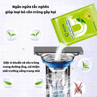 Combo 5 Gói Bột Thông Cống CLEVA Thông Tắc Bồn Cầu Bồn Rửa Bát Chất Tẩy Rửa Đường Ống Mạnh Mẽ Best House - BTC02