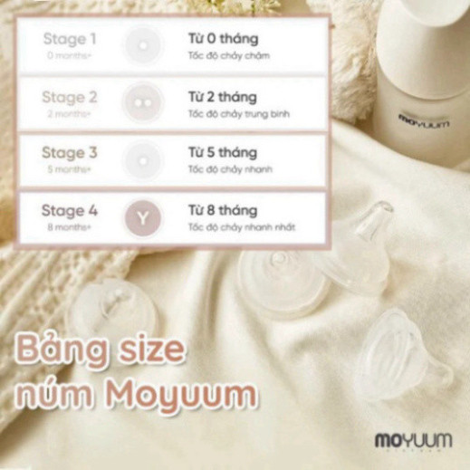 Núm ti Moyuum Hàn Quốc dành cho trẻ từ 0 đến 8 tháng tuổi, chất lượng cao và an toàn.