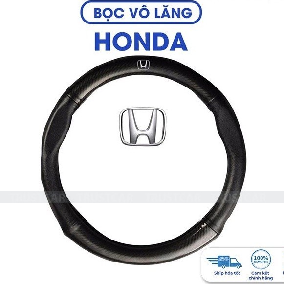 Bọc vô lăng Carbon xe Honda City, CRV, HRV, BRV, Brio, Accord, Jazz vân carbon size 38cm