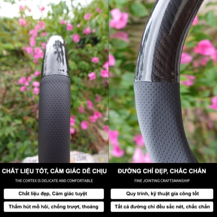 Bọc Vô Lăng carbon Chevrolet Cruzer Spark Orlando Trax Colorado Traiblazer  size 38cm