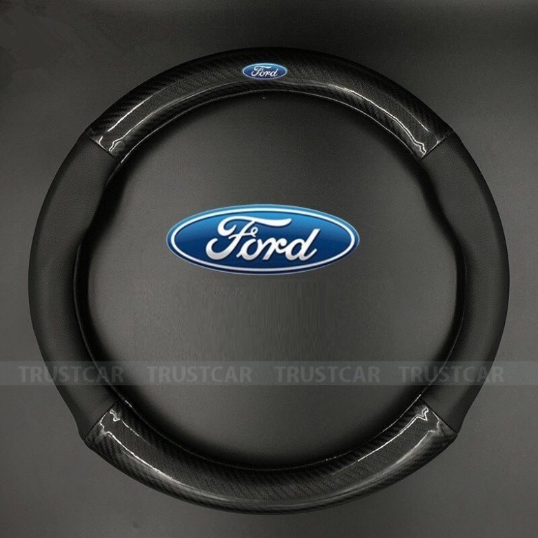 Bọc vô lăng carbon xe Ford Ecosport, Escape, Everest, Ranger, Focus, Transit, Fiesta size 38cm