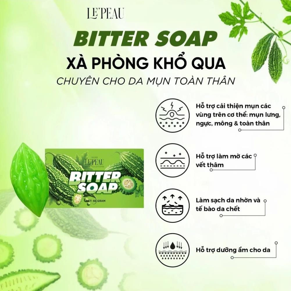 Xà Bông Tắm Trắng Body Bubble Soap LE'PEAU 65gr, Cục Xà Bông Tắm Trắng Thơm, Gói Tắm Da Da - Chính Hãng