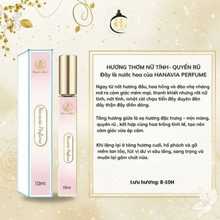 Nước Hoa Nữ  Nar. Hồng Hanavia (chai chiết 10ml) Sắc Hồng Quyến Rũ, Kiêu Sa & Đầy Nữ Tính
