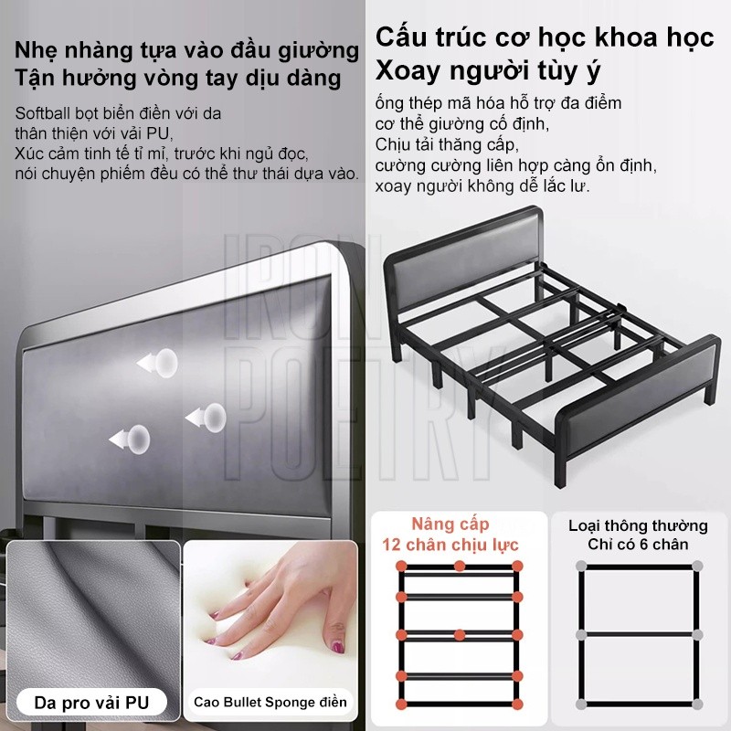 Giường Sắt Gấp Gọn Thông Minh 90cm/1m2/1m5  Giường Xếp Văn Phòng Nhà Trọ Đa Năng Không Cần Lắp Đặt