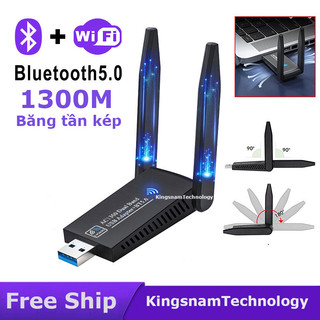 [Hỏa Tốc] USB WiFi + BLUETOOTH 600Mbps 1300Mbps 5G Wifi 6 150M 300Mđầu thu wifi cho pc laptop card mạng wifi bluetooth