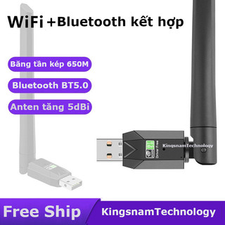 [Hỏa Tốc] USB WiFi + BLUETOOTH 600Mbps 1300Mbps 5G Wifi 6 150M 300Mđầu thu wifi cho pc laptop card mạng wifi bluetooth