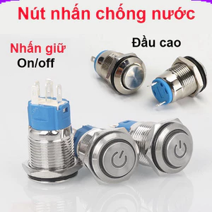 Nút nhấn chống nước đầu cao ( nhấn giữ - khoá ) lỗ khoét 12mm/16mm/19mm/22mm