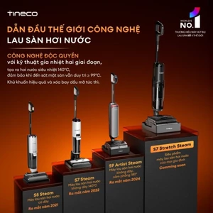 Tineco Floor One S7 Stretch Steam 140 Độ Gập 180 Độ, Máy Hút Bụi Lau Nhà - Quốc Tế