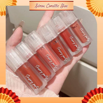 Son Kem Nhung Lì SENSORY PARTY Velvet Lip Glaze SP1034 Vỏ Đá Trắng, Mềm Mướt, Nội Địa Trung