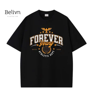 Áo thun regular cotton IN HÌNH FOREVER ( size 9-105kg) Hot Trend 2026