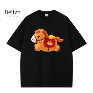 Áo thun gia đình IN HÌNH NGỰA CAM TẾT 2026 (có size 9-105kg) Hot Trend 2026