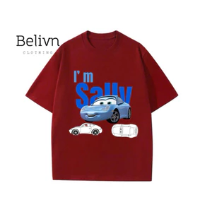 Áo thun regular cotton IN HÌNH XE SALLY (9-95kg) Hot Trend 2026