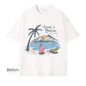 Áo Thun regular cotton unisex TAKE A BREACH (9-92kg) Hot Trend 2026