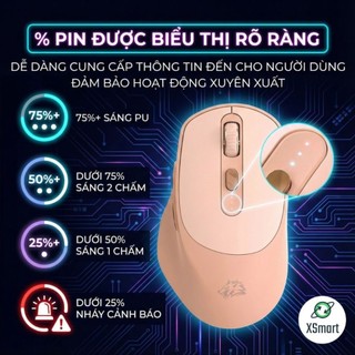 Chuột Không Dây Máy Tính Bluetooth X7 Wireless Pin Sạc Kết Nối 2 Chế Độ Cho Mọi Thiết Bị Máy Tính