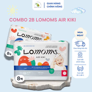 Combo 2b Bỉm Lomoms Air Kiki Nội Địa Hàn Quốc Cao Cấp Mỏng Mềm - Thoáng Khí Đủ Size Từ NB-3XL
