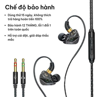 Tai nghe GAMING cho PC/Laptop/Điện thoại nhét tai in ear dây dài 3M có mic đàm thoại jack USB, Type C, Micro 3.5mm