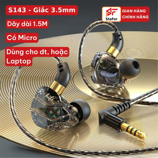 Tai nghe GAMING cho PC/Laptop/Điện thoại nhét tai in ear dây dài 3M có mic đàm thoại jack USB, Type C, Micro 3.5mm