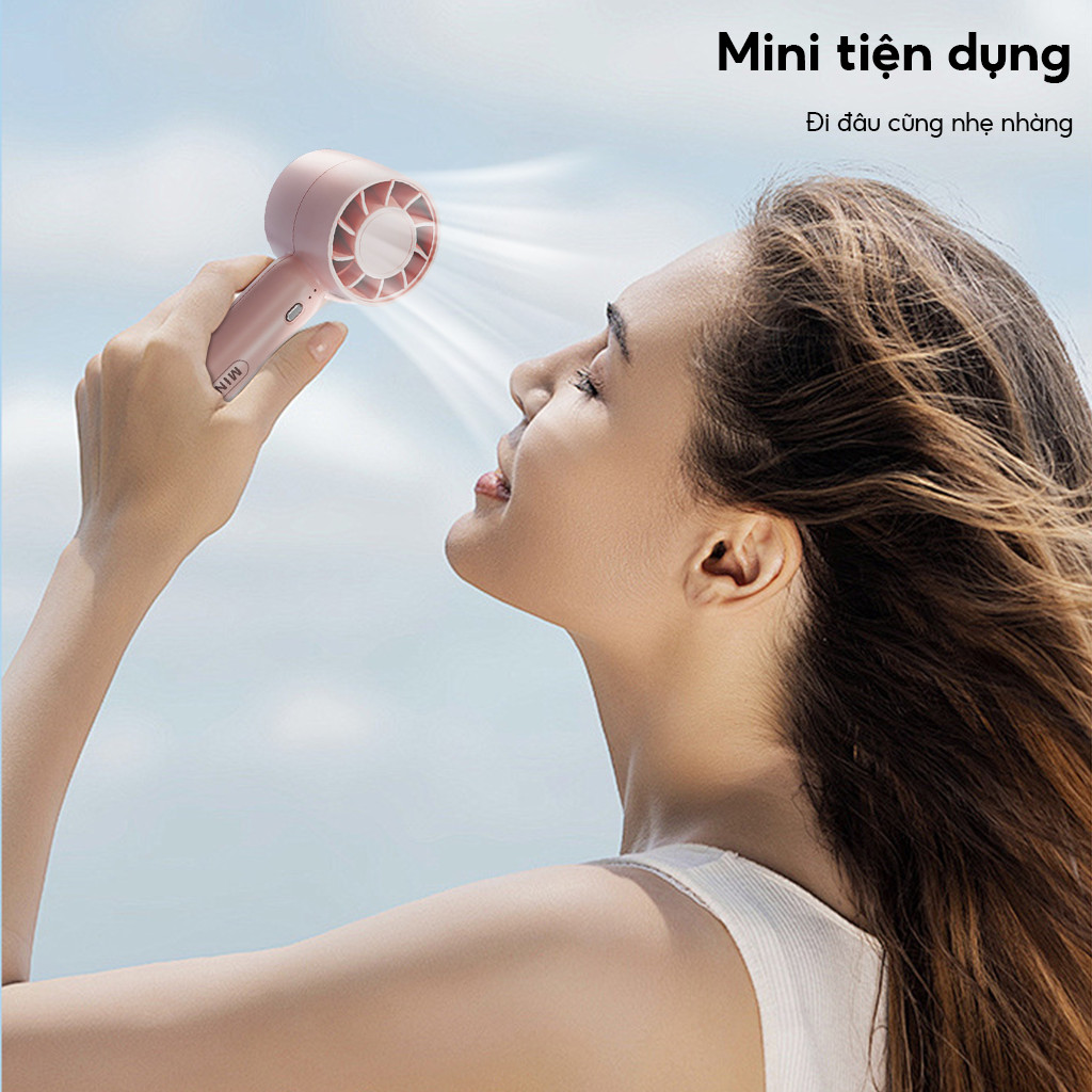 Quạt Không Cánh Mini Turbo USB - Quạt Cầm Tay & Để Bàn, Gió Mạnh, Chống Nóng Ngoài Trời