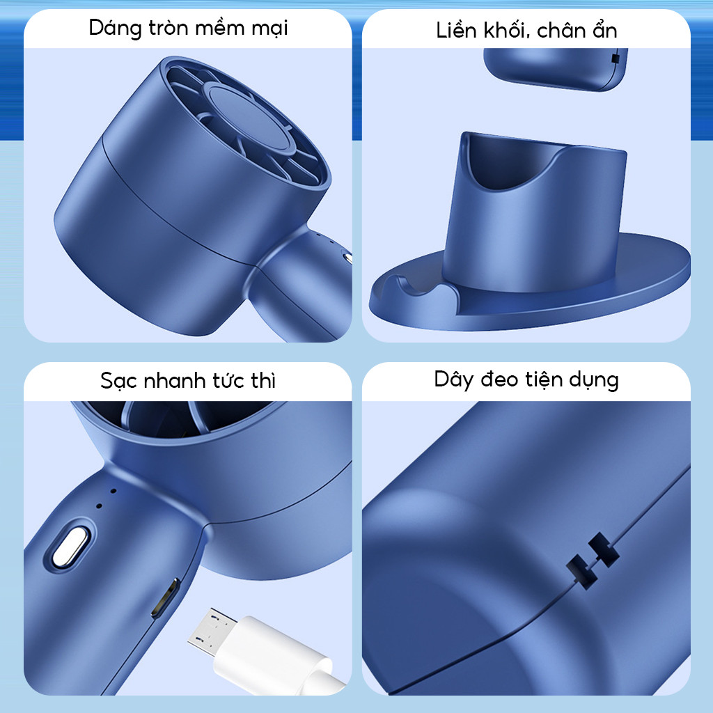 Quạt Không Cánh Mini Turbo USB - Quạt Cầm Tay & Để Bàn, Gió Mạnh, Chống Nóng Ngoài Trời