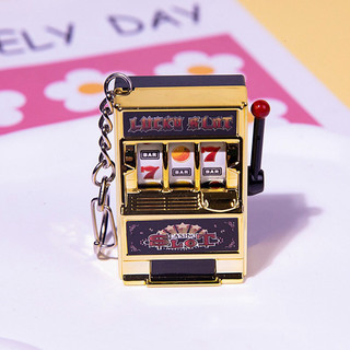 Móc Khóa Máy Trò Chơi Lucky, Máy Quay Số Siêu Thị Thú Vị , Vui Vẻ, Quà Tặng , Phụ Kiện , Unisex