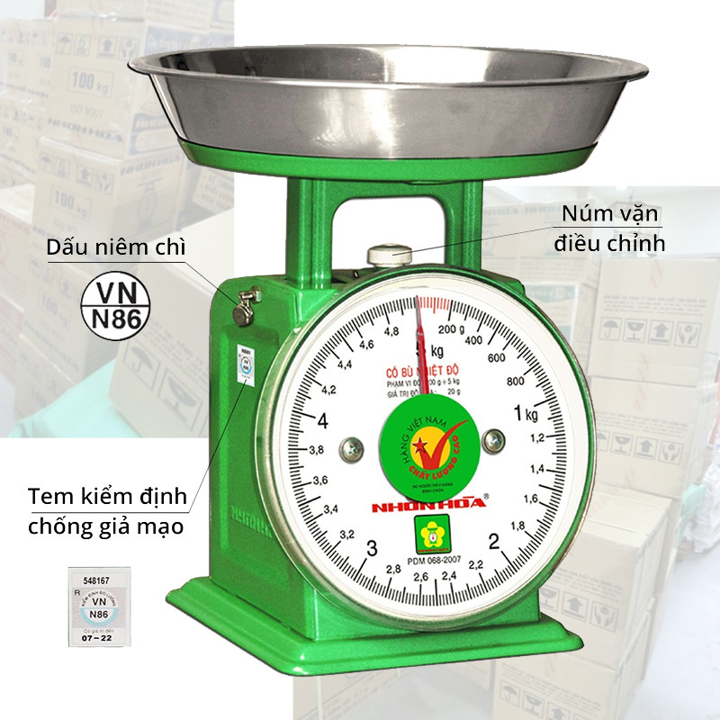 Cân Đồng Hồ Sắt / Nhựa 1Kg / 2Kg / 5Kg  Chính Hãng - Cân Cơ Học Dụng Cụ Nhà Bếp Đo Lường