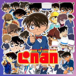 [Set 50 Cái] Sticker anime Conan thám tử lừng danh,nhãn dán trang trí điện thoại,laptop,ipad